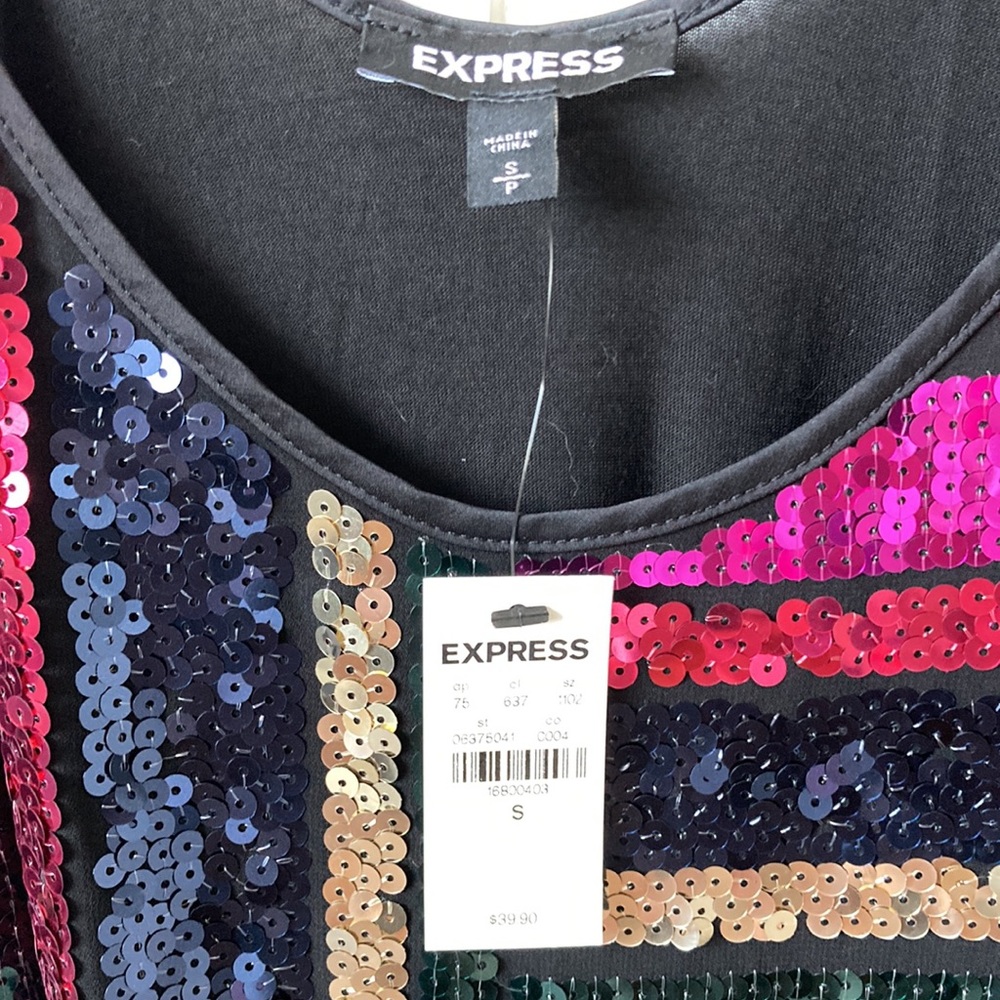 EXPRESS Multi-colored Sequined Cami - Picture 3 of 3